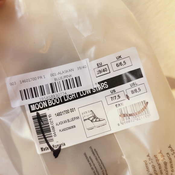 Moon Boot Stars Low Snow Boots Moon Boot Icon Light Low Blue Stars Print Boots - Picture 17 of 17